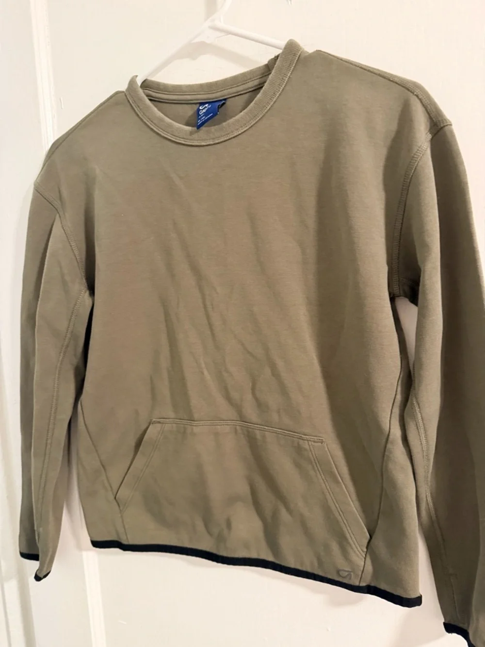 GAP Olive Green Crew Sweatshirt with Kangaroo Pocket
